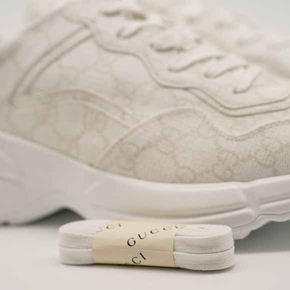 size 12.5G 13 US Gucci Rhyton White GG Print Sneakers Leather - Picture 9 of 13